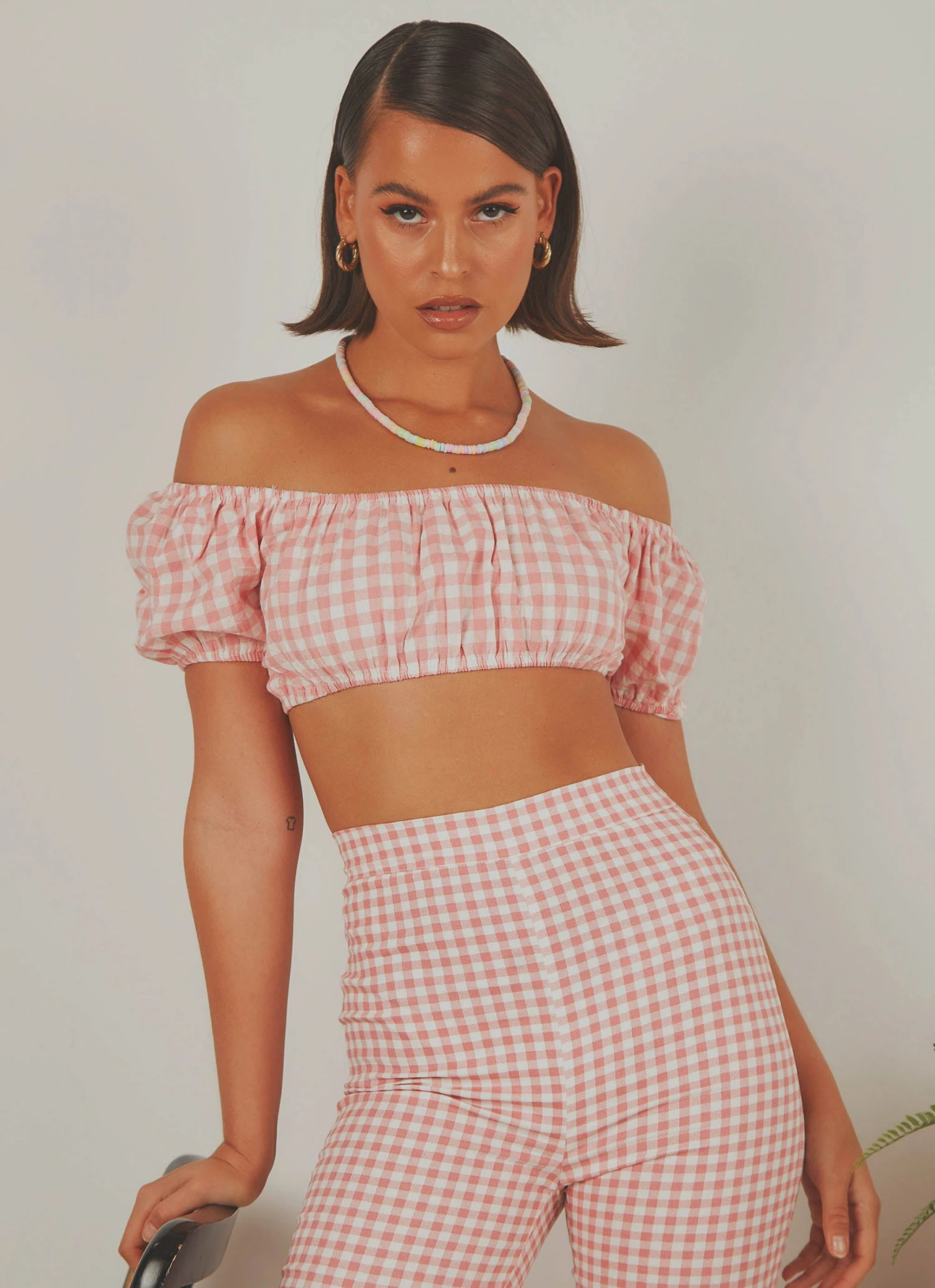 Peppermayo Exclusive Les Deux Crop Top - Pink Gingham 1 Peppermayo Exclusive Les Deux Crop Top - Pink Gingham