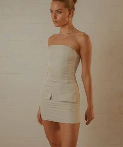 Peppermayo Exclusive Mia Tube Dress - Stone Pinstripe New & Most Loved 9 Peppermayo Exclusive Mia Tube Dress - Stone Pinstripe New & Most Loved