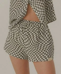 Vacancy Supply New & Most Loved Turbocharge Organic Linen Shorts - Charcoal - White