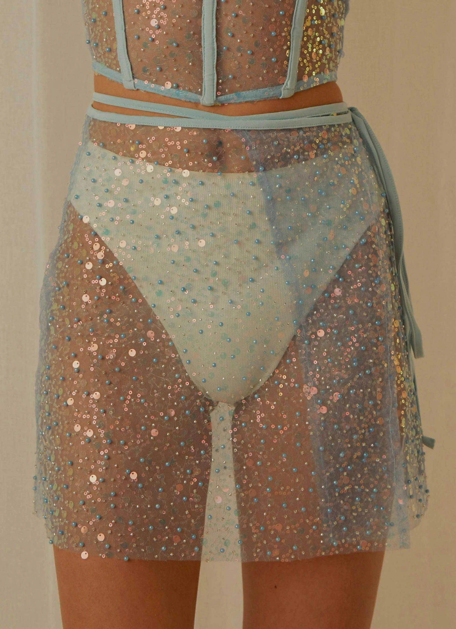 Peppermayo Exclusive Double Rainbow Mini Skirt - Sky Blue - Pre-Order 6 Peppermayo Exclusive Double Rainbow Mini Skirt - Sky Blue - Pre-Order