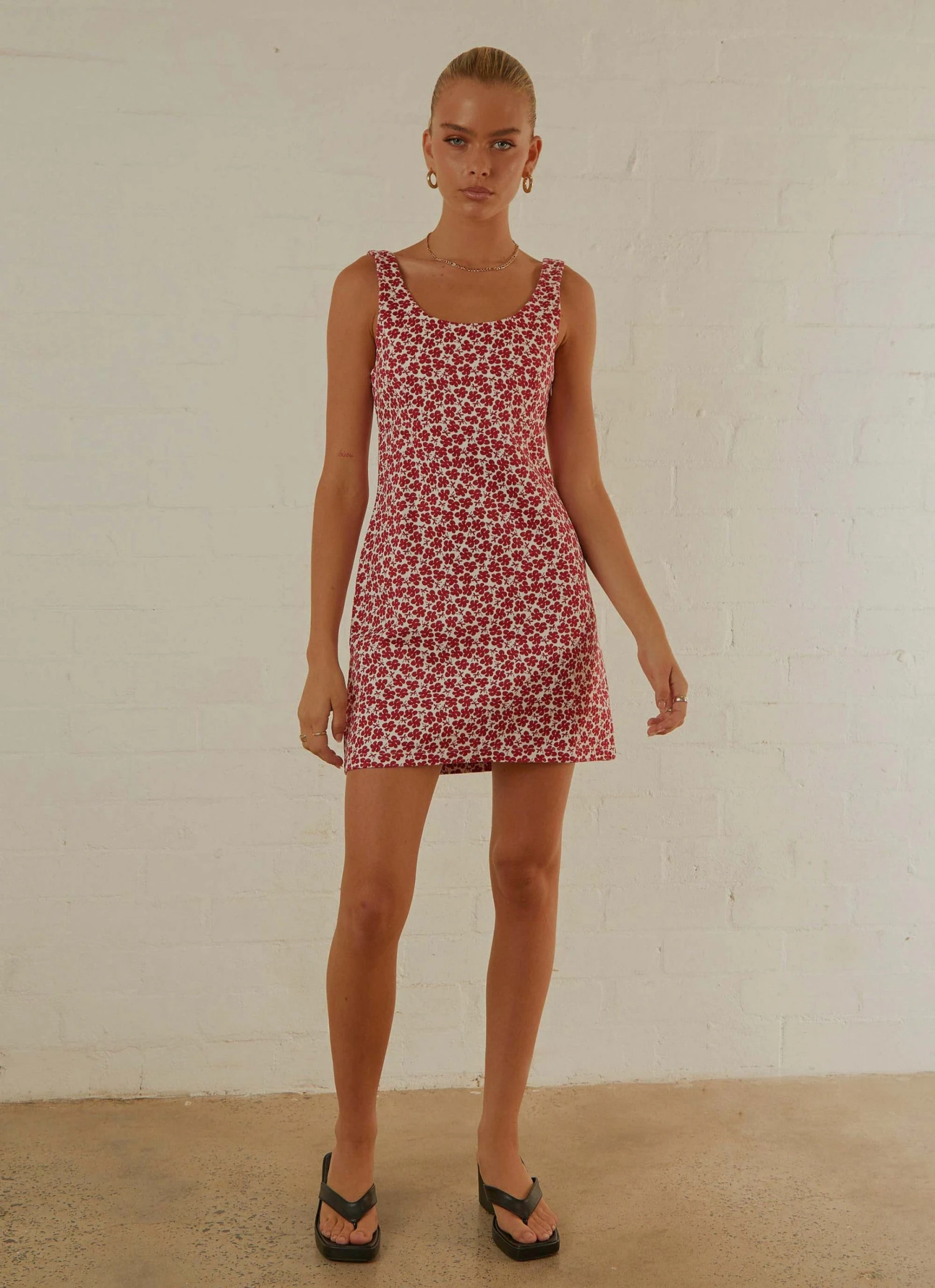Afends Madeline Hemp Printed Mini Dress - Red New & Most Loved 2 Afends Madeline Hemp Printed Mini Dress - Red New & Most Loved