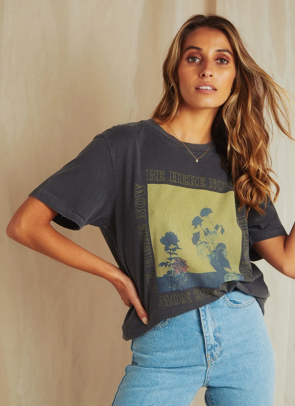 Afends Here Now Boyfriend Fit Tee - Washed Black Best Selling 1 Afends Here Now Boyfriend Fit Tee - Washed Black Best Selling