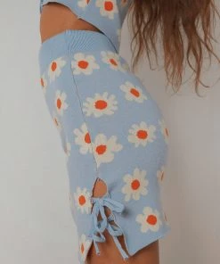 Peppermayo New & Most Loved Sunkissed Knit Mini Skirt - Blue