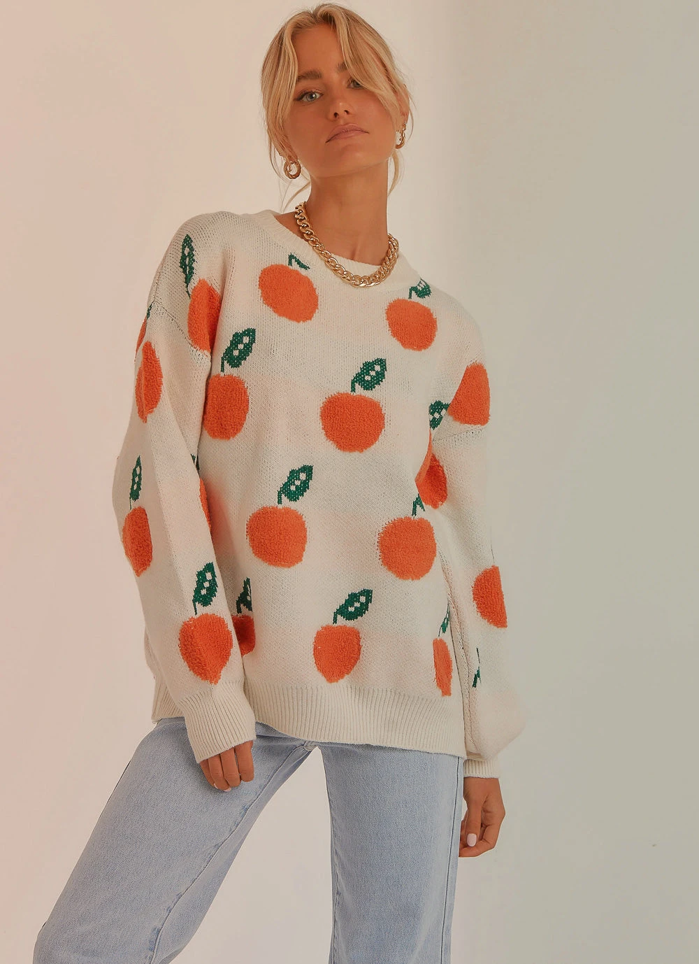 Peppermayo New & Most Loved Pick Me First Knit Sweater - Orange Print 5 Peppermayo New & Most Loved Pick Me First Knit Sweater - Orange Print