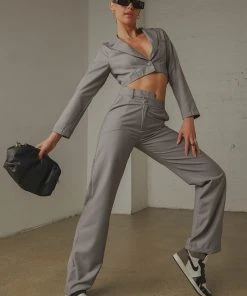 Peppermayo Exclusive Modern Girl Suit Pants - Slate New & Most Loved