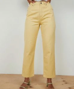 Afends New & Most Loved Shelby Hemp Twill Wide Leg Pant - Yellow