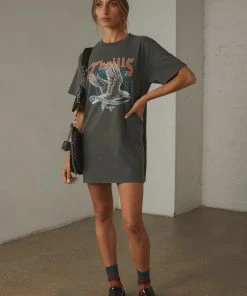 Thrills New & Most Loved Storm The Castle Merch Fit Tee Dress - Merch Black