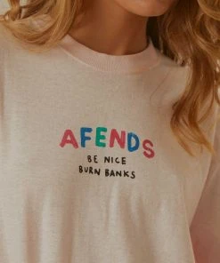 Afends New & Most Loved Unisex Hemp Retro Fit Tee - Ariel Pink