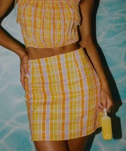 Peppermayo Exclusive New & Most Loved From The Beach Linen Mini Skirt - Splice Check