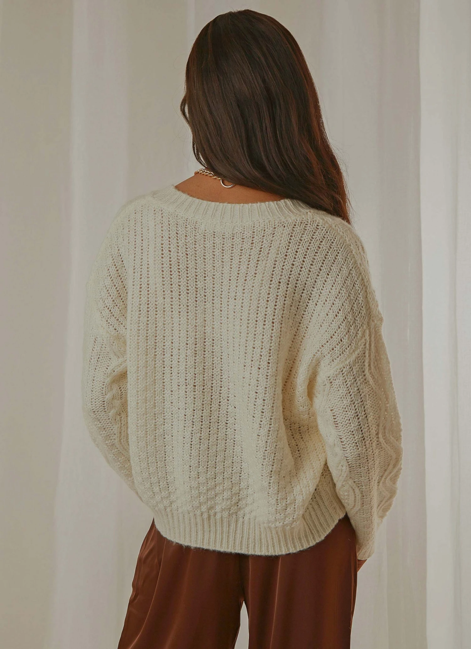 Peppermayo True Nature Cable Knit Sweater - Cream 5 Peppermayo True Nature Cable Knit Sweater - Cream