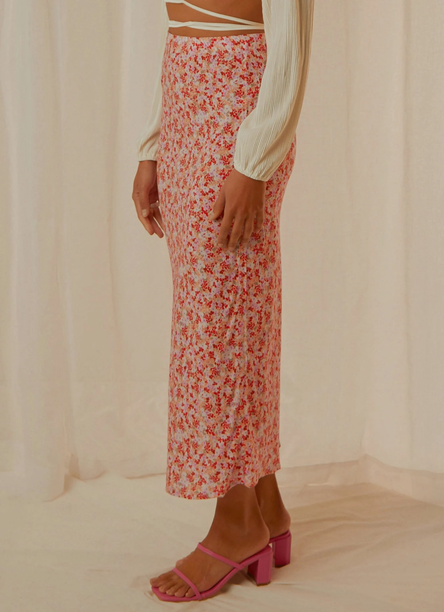 Cools Club New & Most Loved Slip Midi Skirt - Micro Floral 5 Cools Club New & Most Loved Slip Midi Skirt - Micro Floral