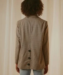 4th & Reckless Kiva Blazer - Brown Check New & Most Loved 9 4th & Reckless Kiva Blazer - Brown Check New & Most Loved