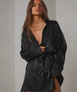 Peppermayo Exclusive New & Most Loved Faye Mini Shirt Dress - Black