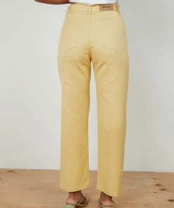 Afends New & Most Loved Shelby Hemp Twill Wide Leg Pant - Yellow