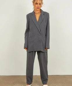 Nude Lucy Finley Pinstripe Blazer - Navy Pinstripe 8 Nude Lucy Finley Pinstripe Blazer - Navy Pinstripe
