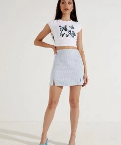 Peppermayo Neverfail Crop Tee - White/Blue