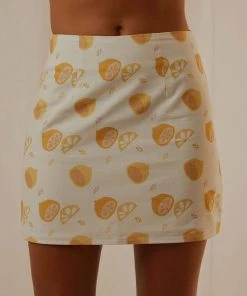Peppermayo Exclusive New & Most Loved Fruit Bowl Mini Skirt - Lemonata