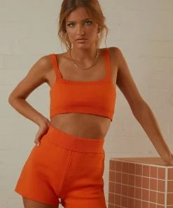 Peppermayo Exclusive Remix It Knit Short - Tangerine Dream