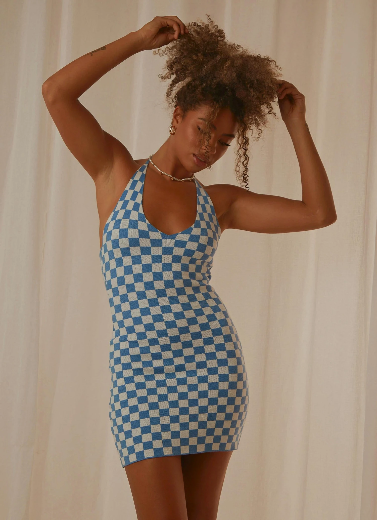 Peppermayo To The Limit Knit Halter Dress - Blue 3 Peppermayo To The Limit Knit Halter Dress - Blue