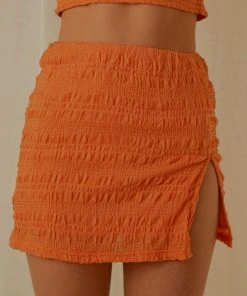 Peppermayo Exclusive My Type Ruched Mini Skirt - Papaya 8 Peppermayo Exclusive My Type Ruched Mini Skirt - Papaya