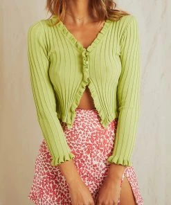 Peppermayo Love Songs Cardigan - Green New Tops