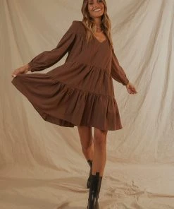 Peppermayo Camila Mini Dress - Choc Brown