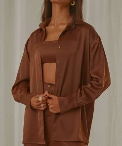 Peppermayo Exclusive New & Most Loved Monet Oversized Shirt - Choc Brown