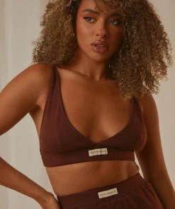 Peppermayo Exclusive PM Basic Organic Cotton Bralette - Choc Brown New & Most Loved