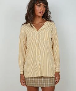 Peppermayo New & Most Loved Golden Sunset Stripe Shirt - Yellow Stripe