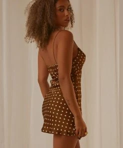 Peppermayo Remember You Mini Dress - Choc Polkadot