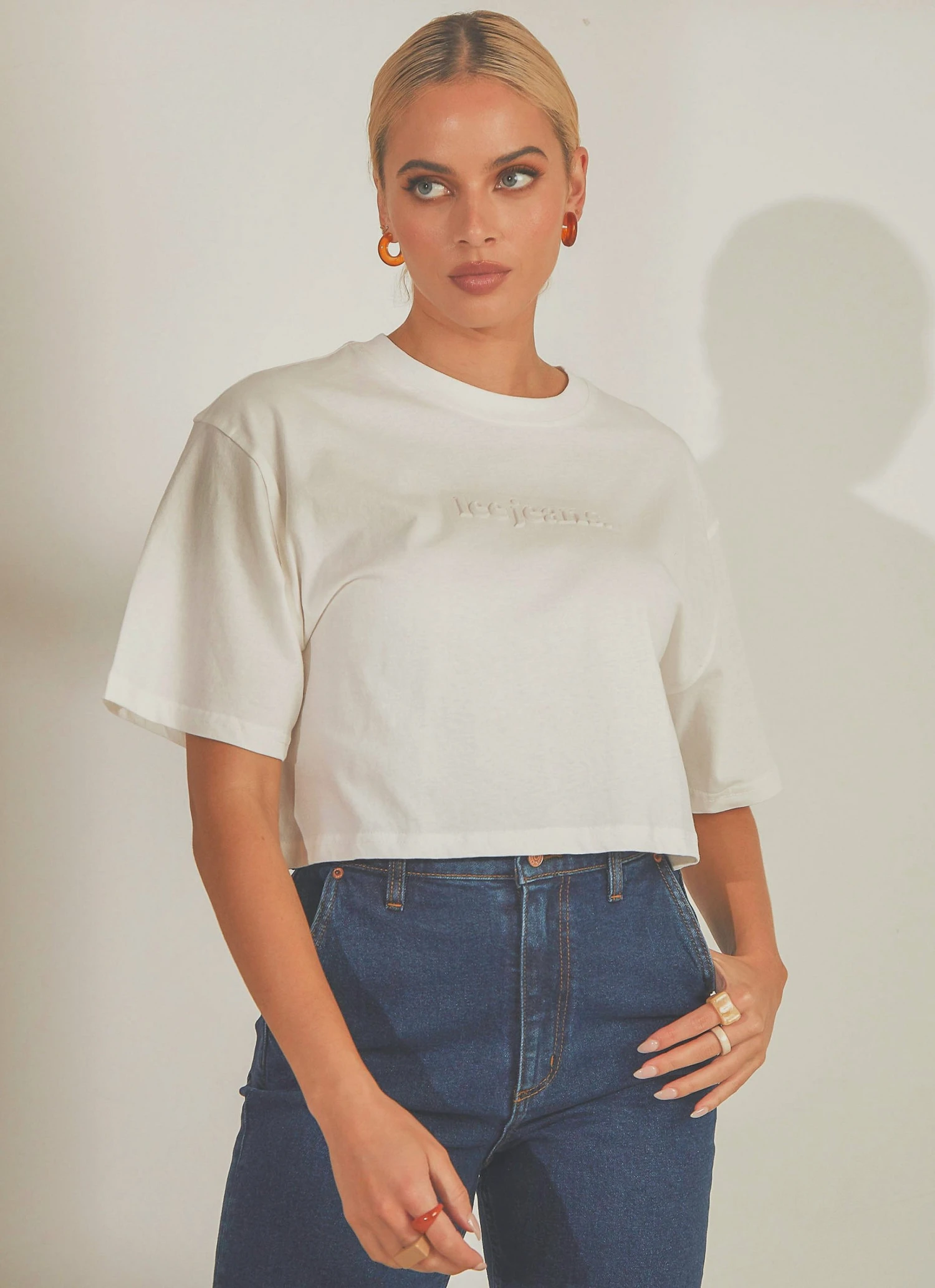 Lee Baggy Crop Tee - Vintage White 3 Lee Baggy Crop Tee - Vintage White