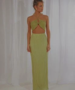 Peppermayo Exclusive Setting Sun Maxi Skirt - Sage New & Most Loved
