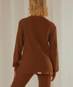 Peppermayo Exclusive Kallie Waffle Top - Chocolate