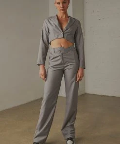 Peppermayo Exclusive Modern Girl Suit Pants - Slate New & Most Loved 10 Peppermayo Exclusive Modern Girl Suit Pants - Slate New & Most Loved