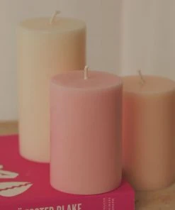 Candle Co New & Most Loved Moreton Eco Slim Pillar Candle- 5 X 7.5cm - Blush Pink