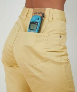 Afends New & Most Loved Shelby Hemp Twill Wide Leg Pant - Yellow