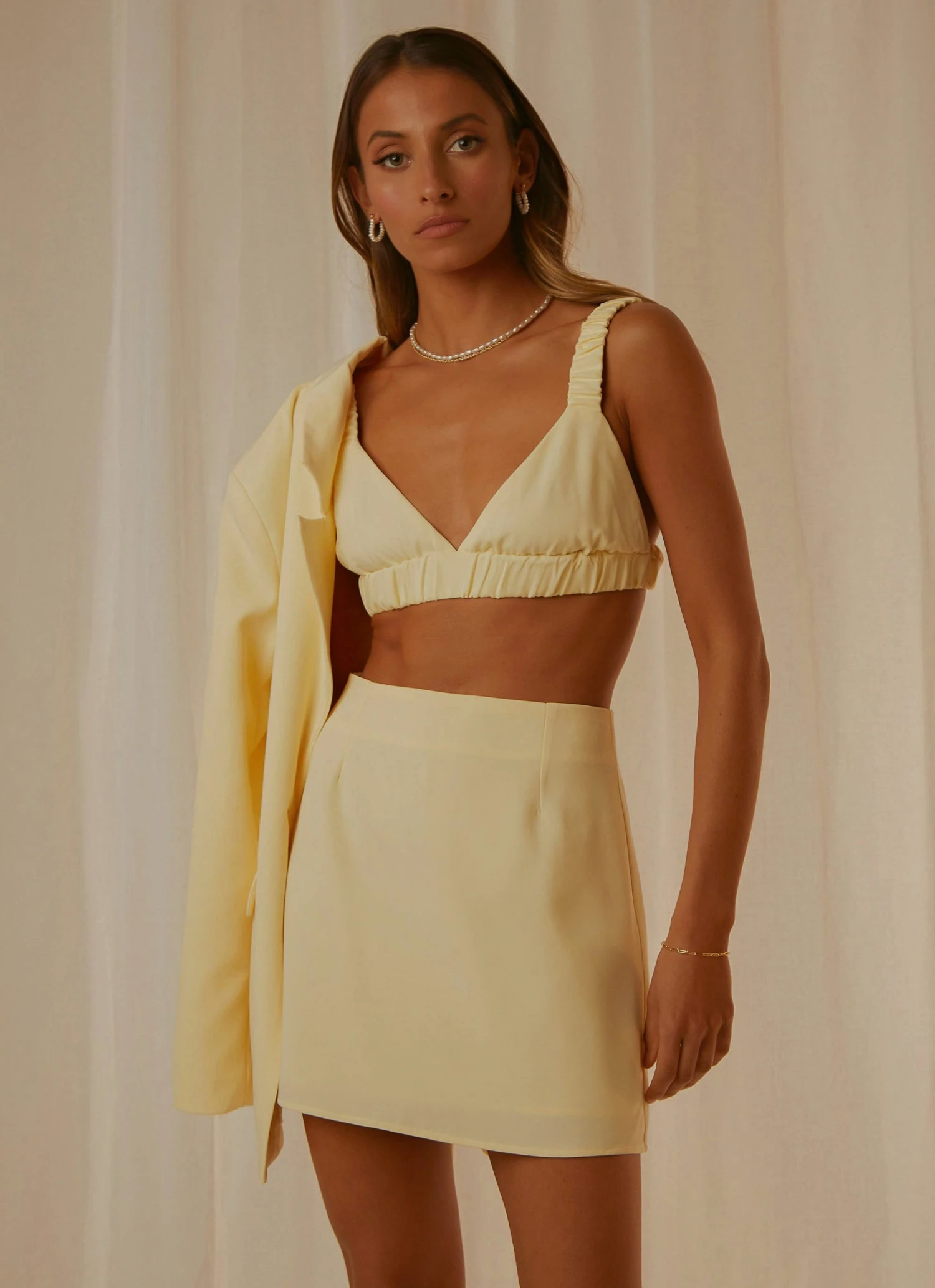 Peppermayo Exclusive New & Most Loved Vintage Town Mini Skirt - Butter 1 Peppermayo Exclusive New & Most Loved Vintage Town Mini Skirt - Butter