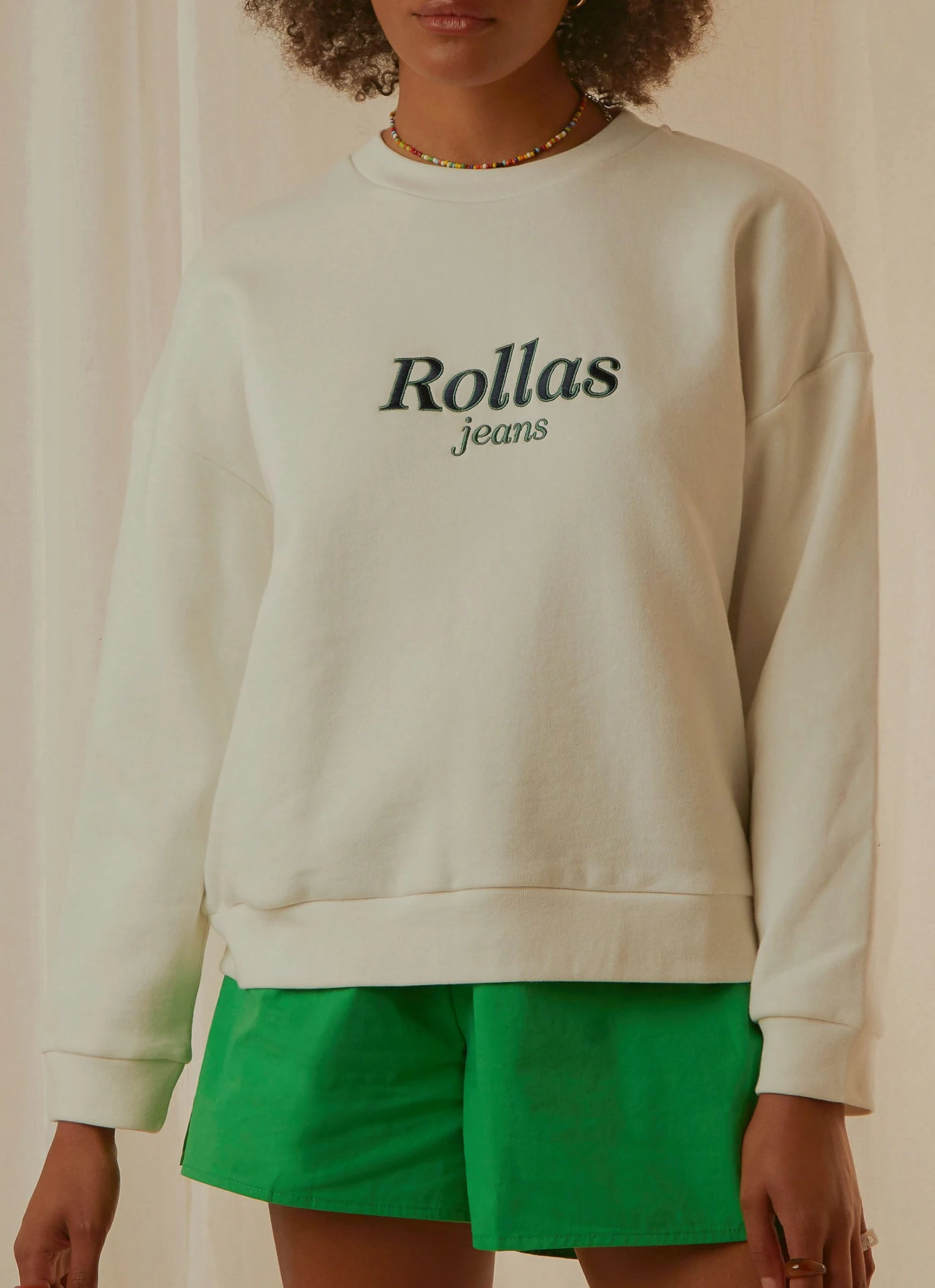 Rolla's Vintage Sport Sweater - White 1 Rolla's Vintage Sport Sweater - White