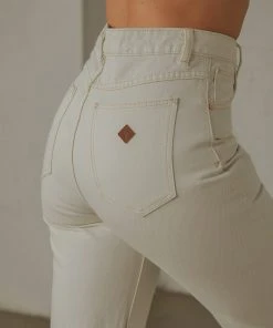Abrand New & Most Loved A 94' High Straight Jean - Stone White