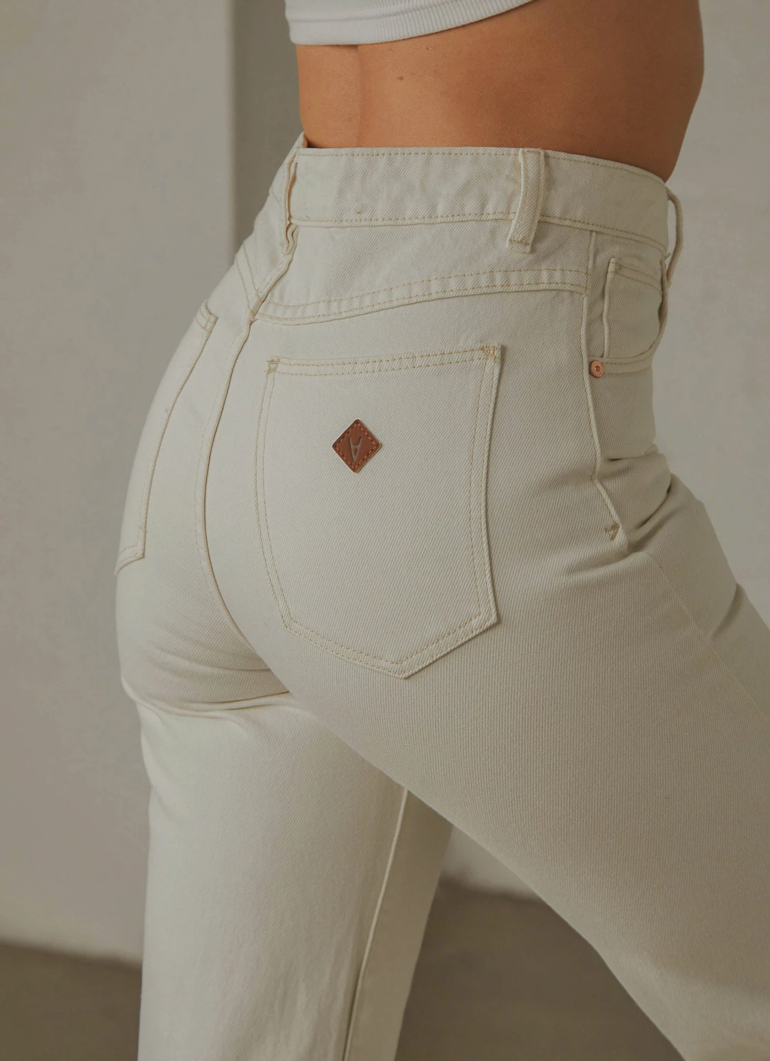 Abrand New & Most Loved A 94' High Straight Jean - Stone White 1 Abrand New & Most Loved A 94' High Straight Jean - Stone White