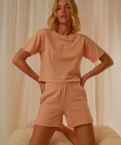 Champion New & Most Loved Vintage Dye Boyfriend Short - Certan Peach