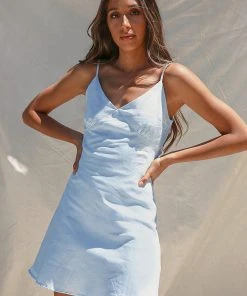 Peppermayo Exclusive New & Most Loved In The Vineyards Mini Dress - Baby Blue