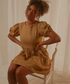 Nude Lucy Nima Linen Mini Dress - Oak