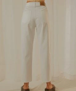 Afends Shelby Hemp Twill High Waist Pant - White 21 Afends Shelby Hemp Twill High Waist Pant - White
