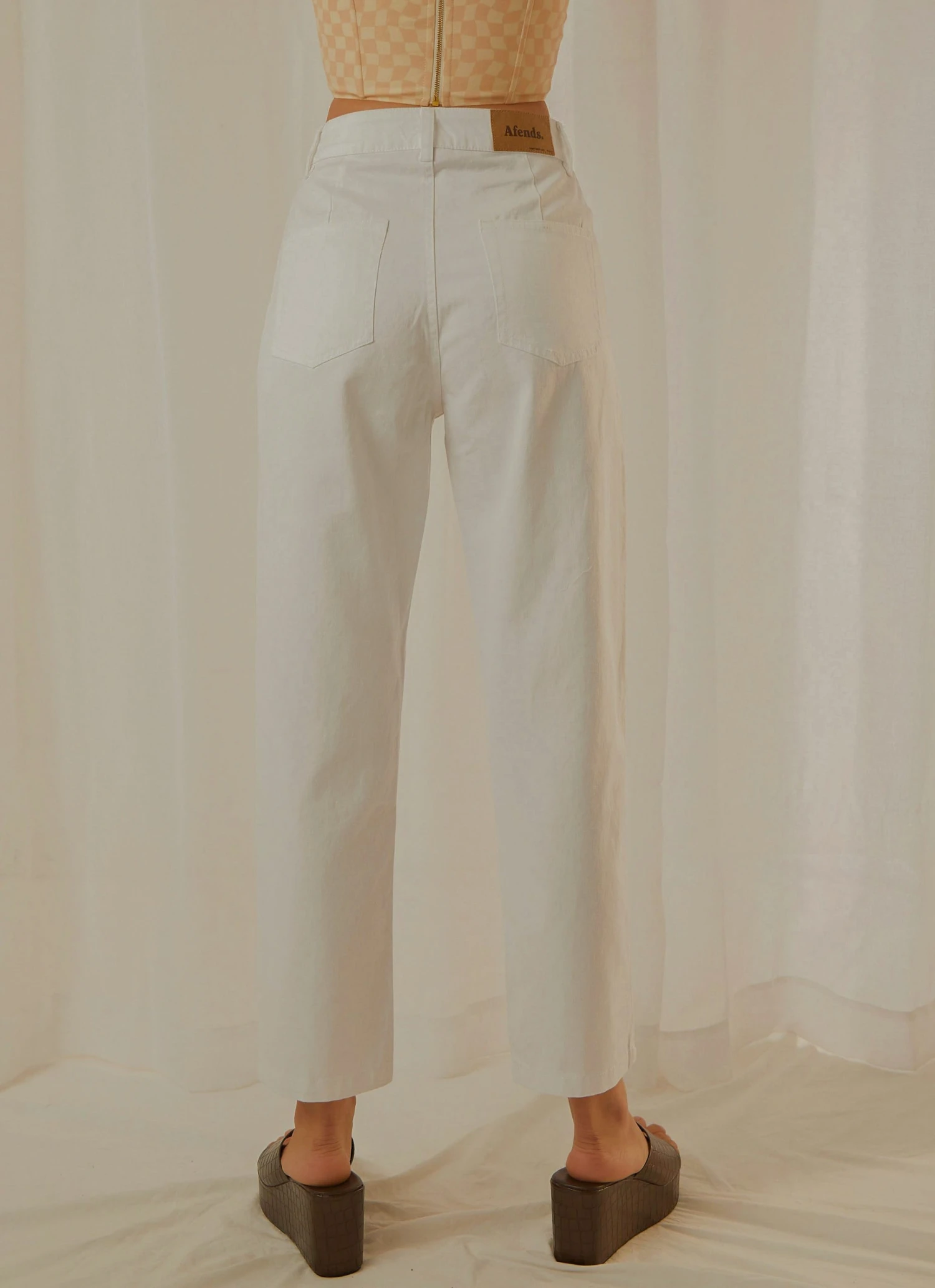 Afends Shelby Hemp Twill High Waist Pant - White 11 Afends Shelby Hemp Twill High Waist Pant - White