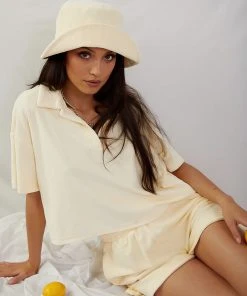 Peppermayo Exclusive New & Most Loved Provence Collared Terry Top - Yellow