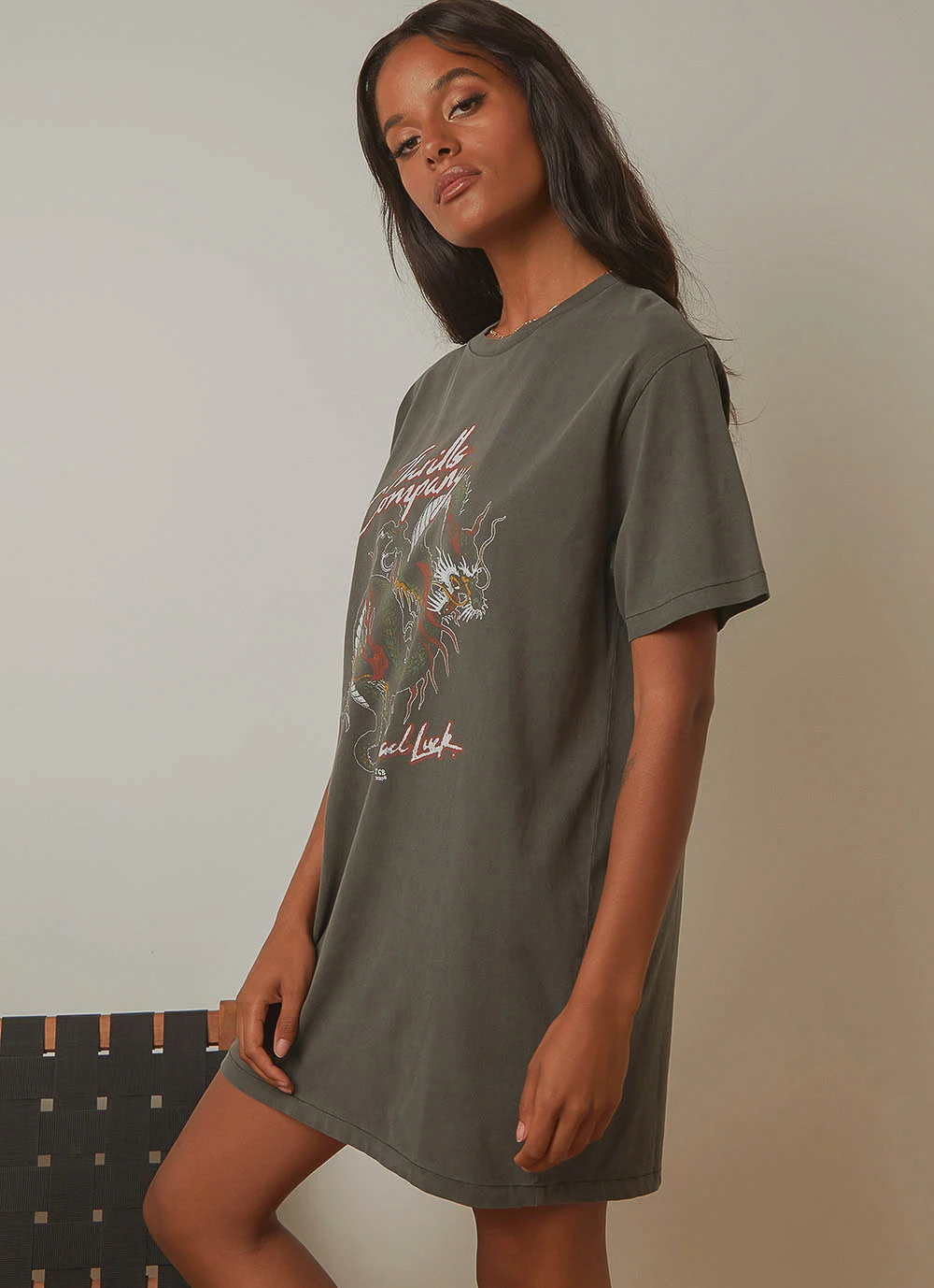 Thrills Bad Luck Merch Tee Dress - Merch Black 4 Thrills Bad Luck Merch Tee Dress - Merch Black