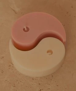 Manara Home Yin And Yang Candles - Cream And Pink New & Most Loved