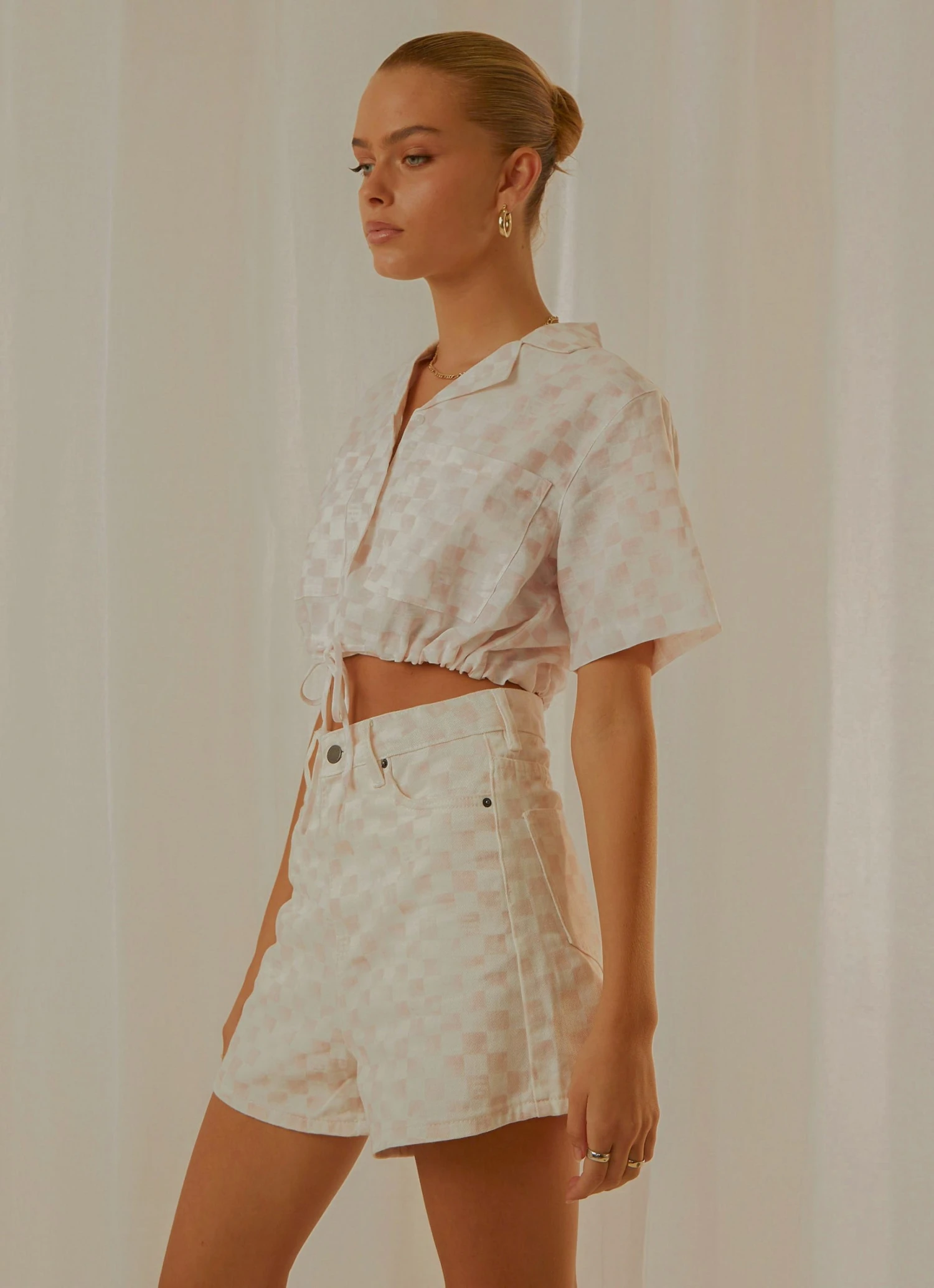 Cools Club New & Most Loved Safari Tie Top - Pink Checker 4 Cools Club New & Most Loved Safari Tie Top - Pink Checker