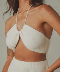 Peppermayo New & Most Loved Jessa Knit Crop Top - Off White
